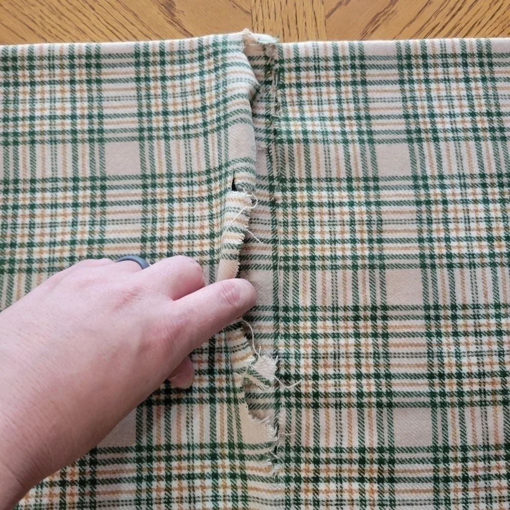 Vintage Plaid Fabric Scrap Piece